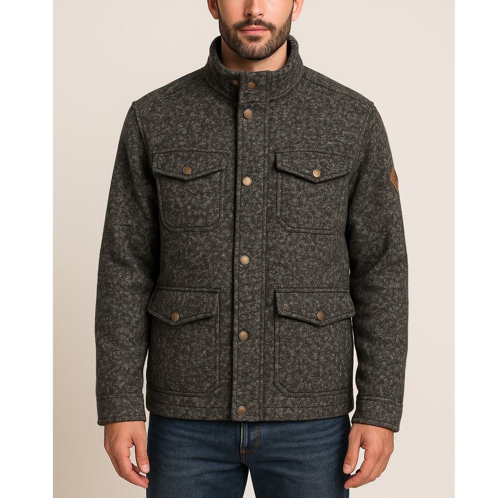 Eddie Bauer Black Gray Heathered Knit Jacket Men’s Size Medium